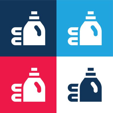 Bleach blue and red four color minimal icon set clipart