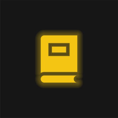 Kitap sarı parlak neon simgesi