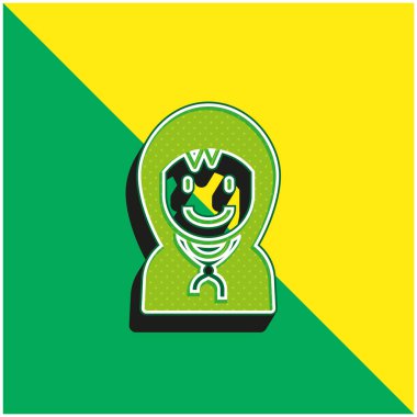 Çocuk Yeşil ve Sarı Modern 3D vektör simgesi logosu