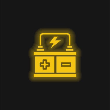 Pil sarısı parlak neon simgesi