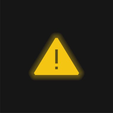 Attention yellow glowing neon icon clipart