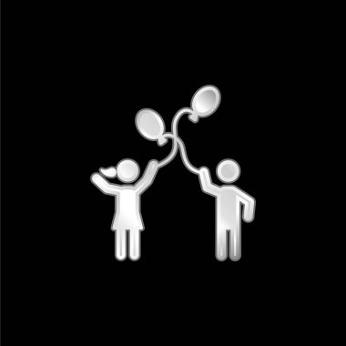Gümüş kaplama metalik ikon çalan balon