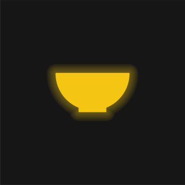 Kase sarı parlak neon simgesi