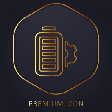 Pil altın çizgisi prim logosu veya simgesi