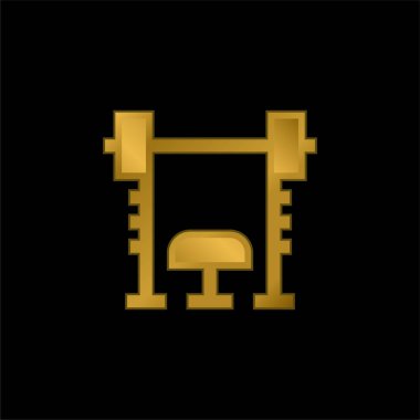 Altın kaplama metalik simge veya logo vektörü