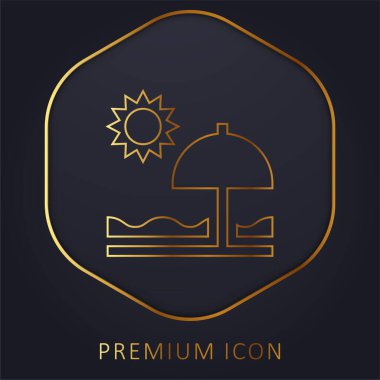 Plaj altın çizgisi logosu veya simgesi