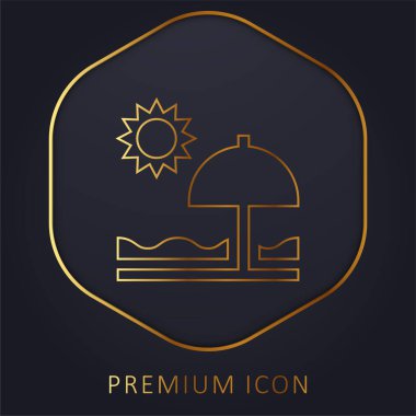 Beach golden line premium logo or icon clipart