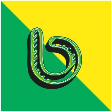 Bebo Logosu Çizilmiş Sembol Yeşil ve Sarı 3D vektör simgesi logosu