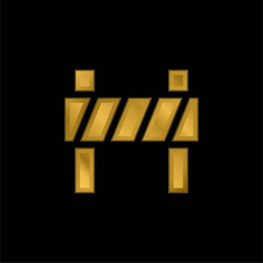 Bariyer altın kaplama metalik simge veya logo vektörü