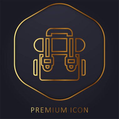 Sırt çantası altın çizgi premium logosu veya simgesi