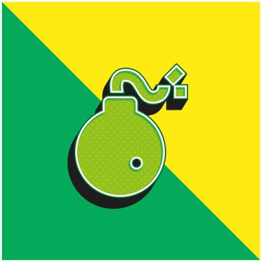 Bomba Yeşil ve Sarı modern 3D vektör simgesi logosu