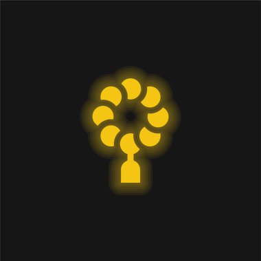 Boncuk sarısı parlak neon simgesi