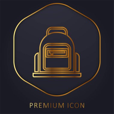 Bag golden line premium logo or icon clipart