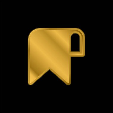 Yer imi altın kaplamalı metalik simge veya logo vektörü