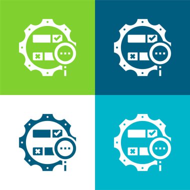 Boolean Arama Düz 4 renk minimal simgesi seti