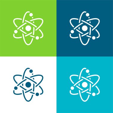 Atom Düz 4 renk en küçük simge kümesi