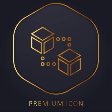 Altın çizgi premium logosunu veya simgesini engeller