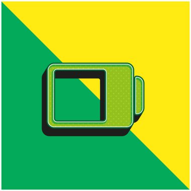 Battery Status Interface Symbol Almost Full Green and yellow modern 3d vector icon logo clipart
