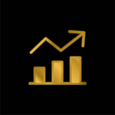 Analitik altın kaplama metalik simge veya logo vektörü