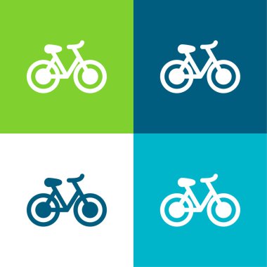 Motosiklet Düz 4 renk simgesi seti