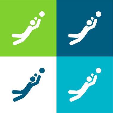 Top Oyunları Düz 4 renk minimal simgesi seti