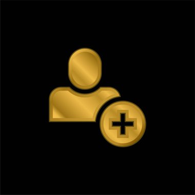 Kullanıcı altın kaplamalı metalik simge ya da logo vektörü ekle