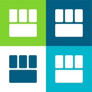 Alt Görünüm Düz Düz 4 renk en küçük simge kümesi