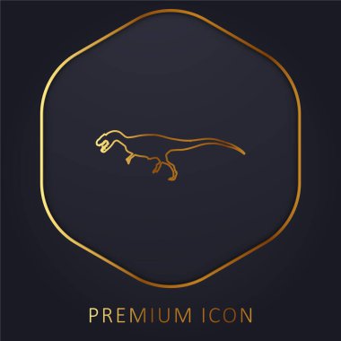 Allosaurus Dinozor Şekli Altın Hat prim logosu veya simgesi