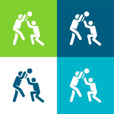 Basketbolcu Düz Düz 4 renk en küçük simge seti