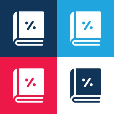 Hesap mavi ve kırmızı dört renk en küçük simge kümesi