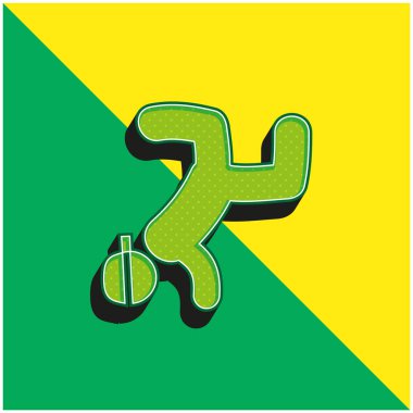 Breakdance Yeşil ve Sarı 3D vektör simgesi logosu