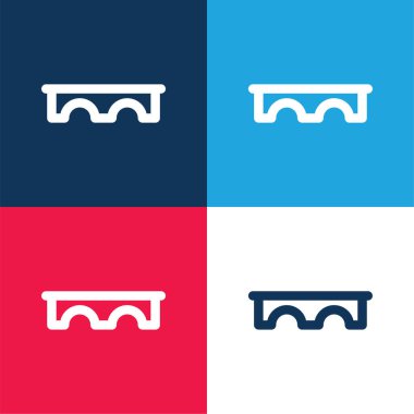 Köprü mavi ve kırmızı dört renk en küçük simge kümesi