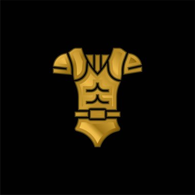Zırhlı altın kaplama metalik simge veya logo vektörü