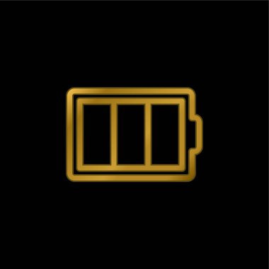 Pil Hattı Bir Daire altın kaplama metalik simge veya logo vektörü