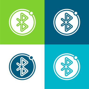 Bluetooth Düz 4 renk en küçük simge kümesi