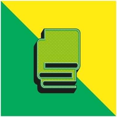 Kitap Yığını Siyah Kapaklar Yeşil ve Sarı 3D vektör simgesi logosu