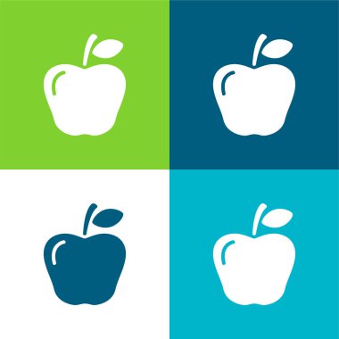 Apple Fruit Düz Renk en az simge kümesi