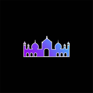 Badshahi Mosque blue gradient vector icon clipart
