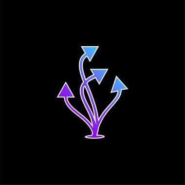 Yükselen Oklar Grubu mavi eğimli vektör simgesi