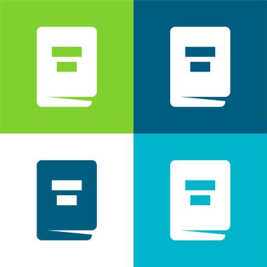 Kitap Düz 4 renk minimal simgesi seti