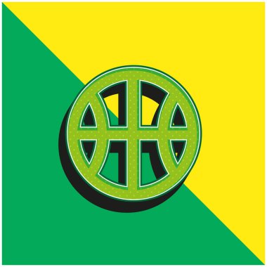 Basketbol Yeşil ve Sarı modern 3D vektör simgesi logosu