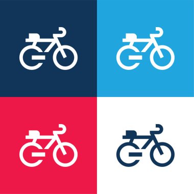 Bisiklet mavisi ve kırmızı dört renk simgesi seti