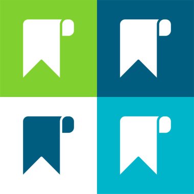 Yer imi Düz 4 renk minimal simgesi seti