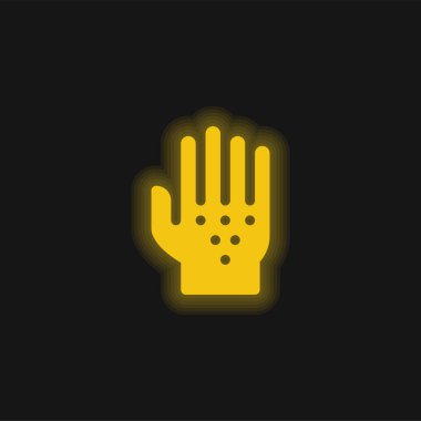 Alerji sarı parlak neon simgesi
