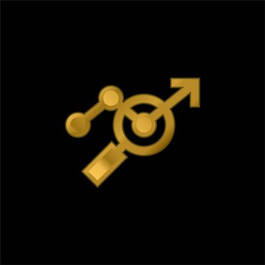 Analiz altın kaplama metalik simge veya logo vektörü