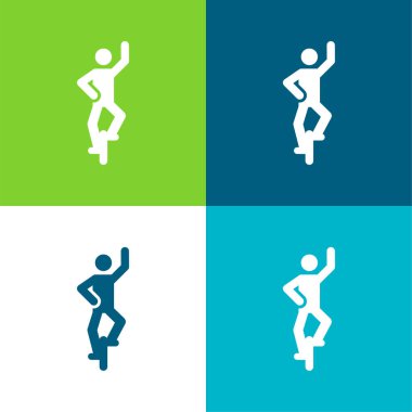 Akrobat Düz 4 renk en küçük simge kümesi