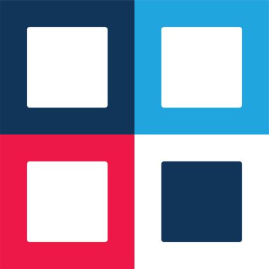 Siyah Kare Şekil Mavi ve Kırmızı Minimum Renk Simgesi