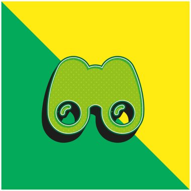 Dürbünler Yeşil ve Sarı Modern 3D vektör simgesi logosu