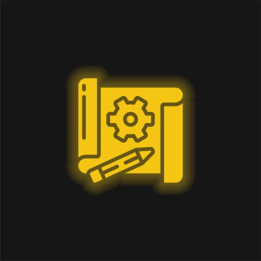 Parlak sarı renkli neon simgesi