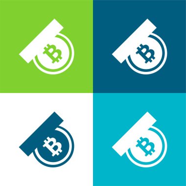 Geri Çekilme Seçeneği Düz 4 renk minimal simgesi ile Bitcoin Sembolü